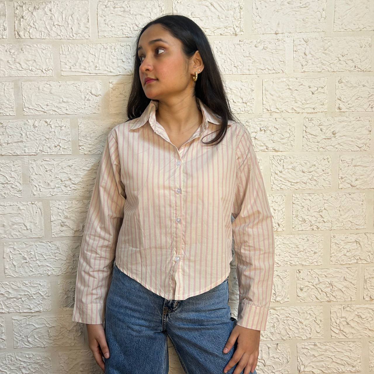 CROP STRIPED SHIRT