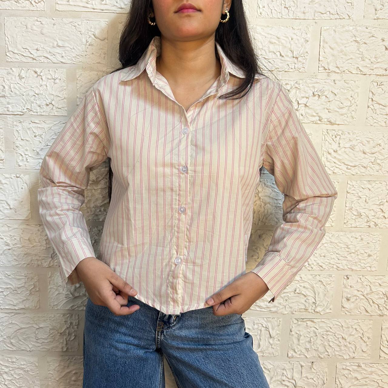 CROP STRIPED SHIRT