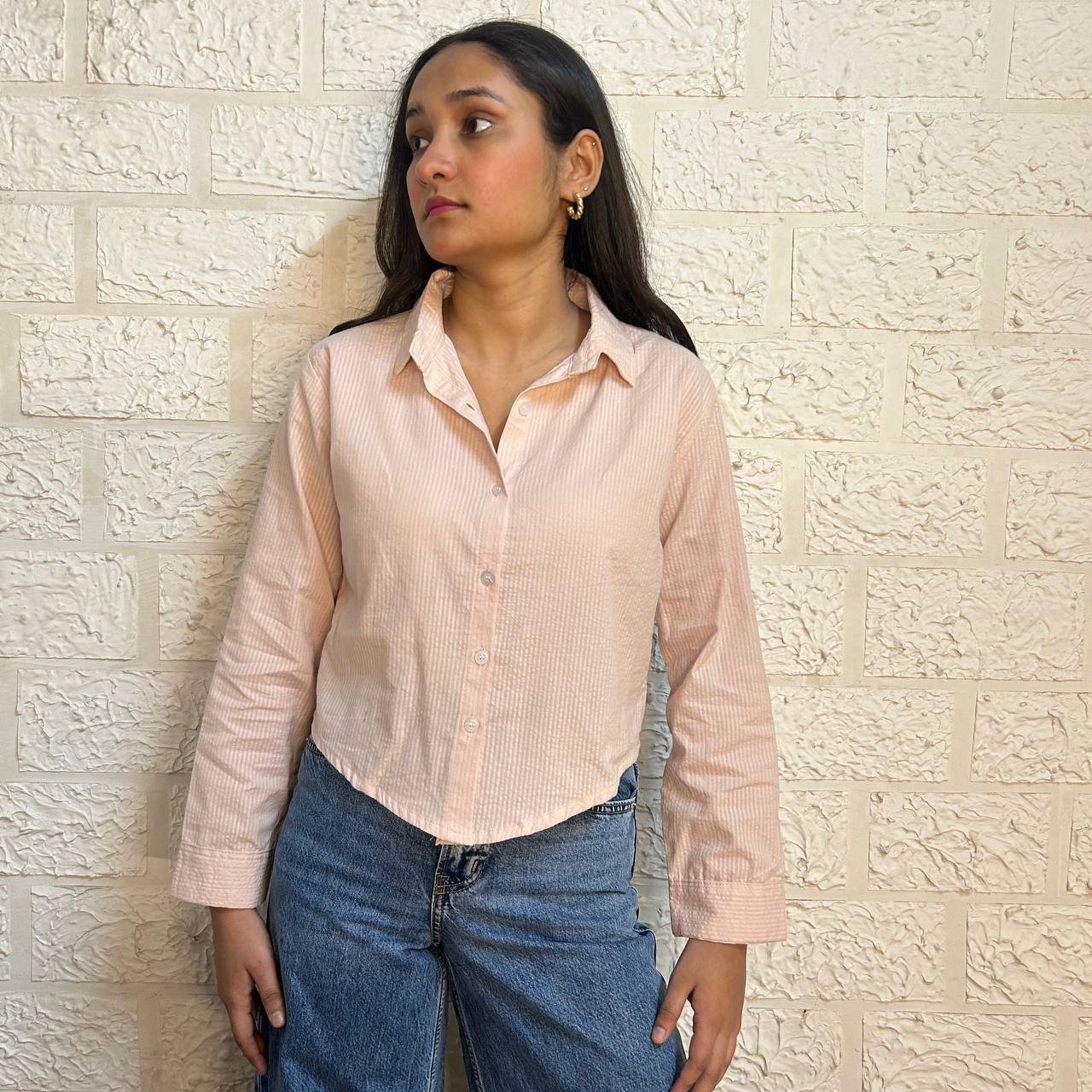 CROP STRIPED SHIRT