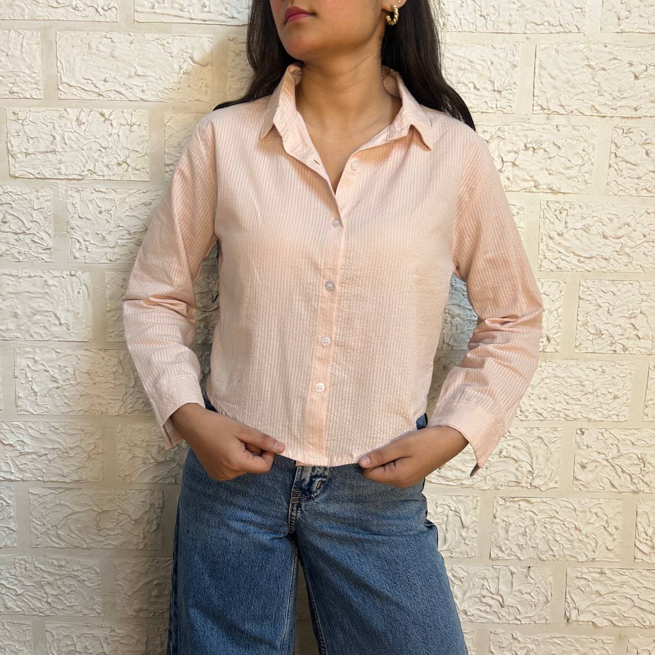 CROP STRIPED SHIRT