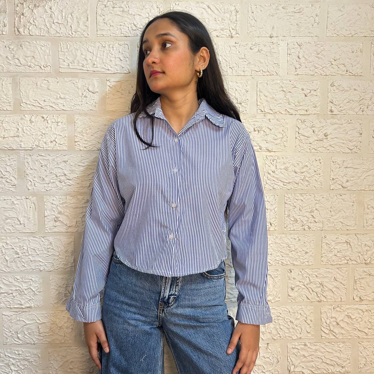 CROP STRIPED SHIRT