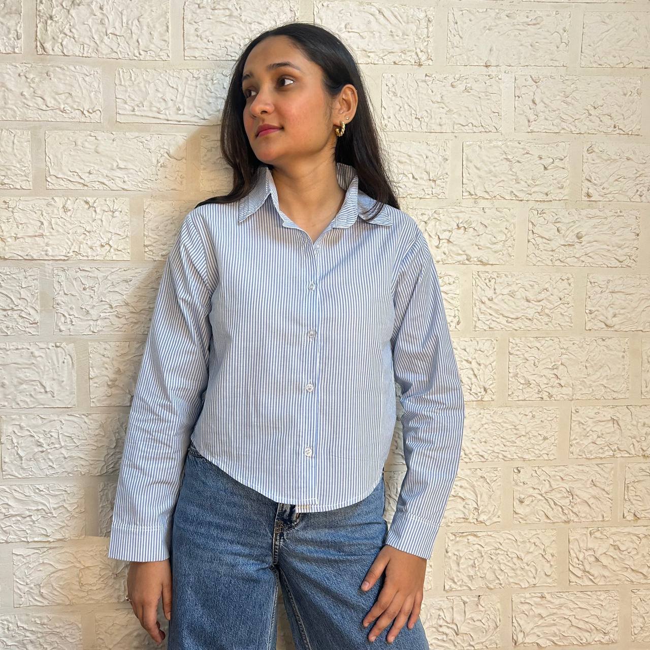 CROP STRIPED SHIRT