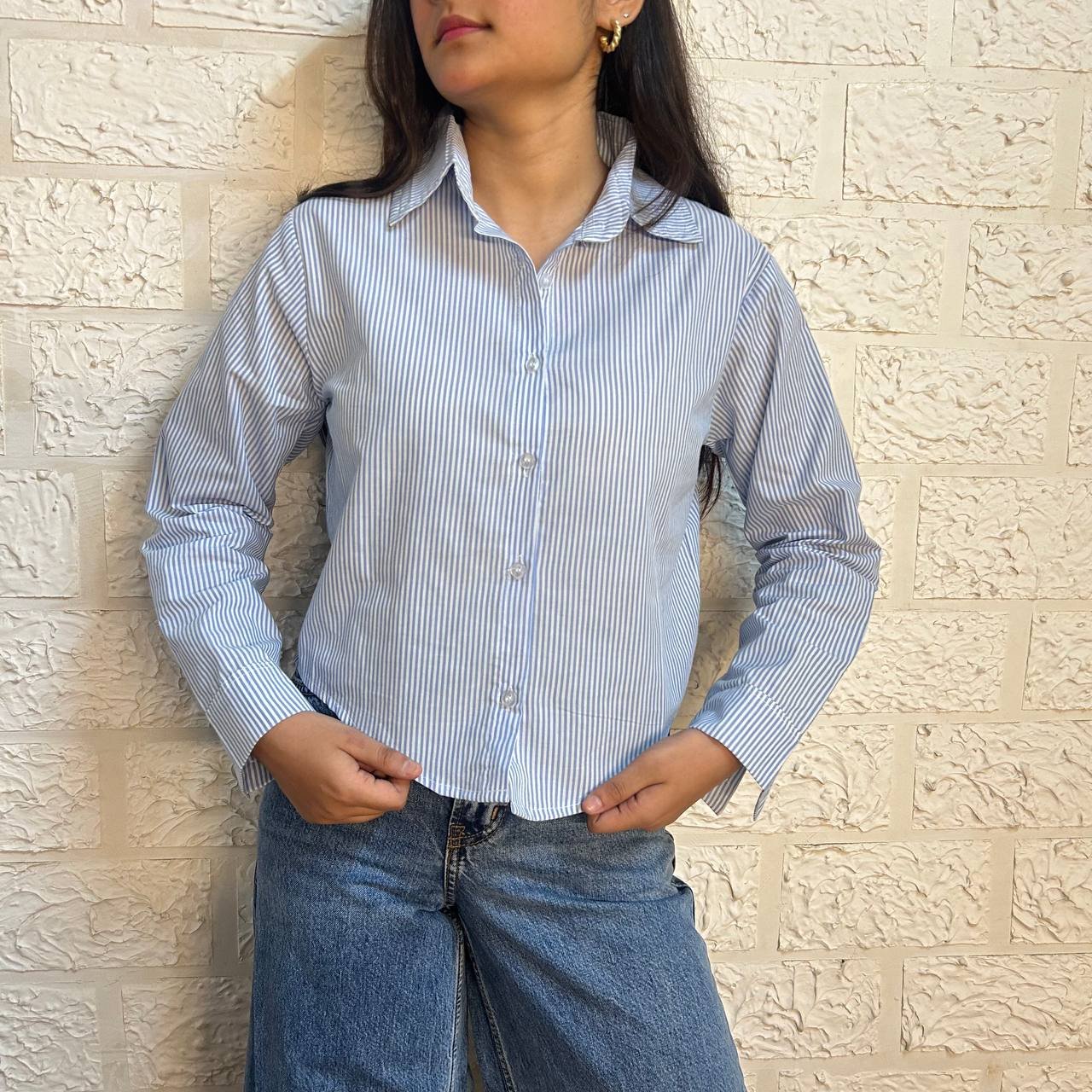 CROP STRIPED SHIRT