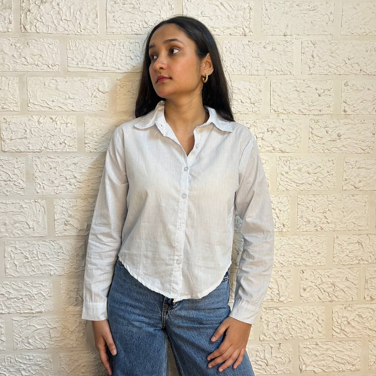 CROP STRIPED SHIRT