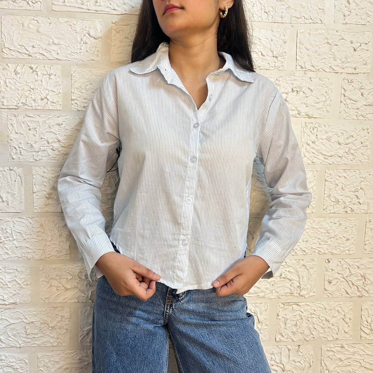 CROP STRIPED SHIRT