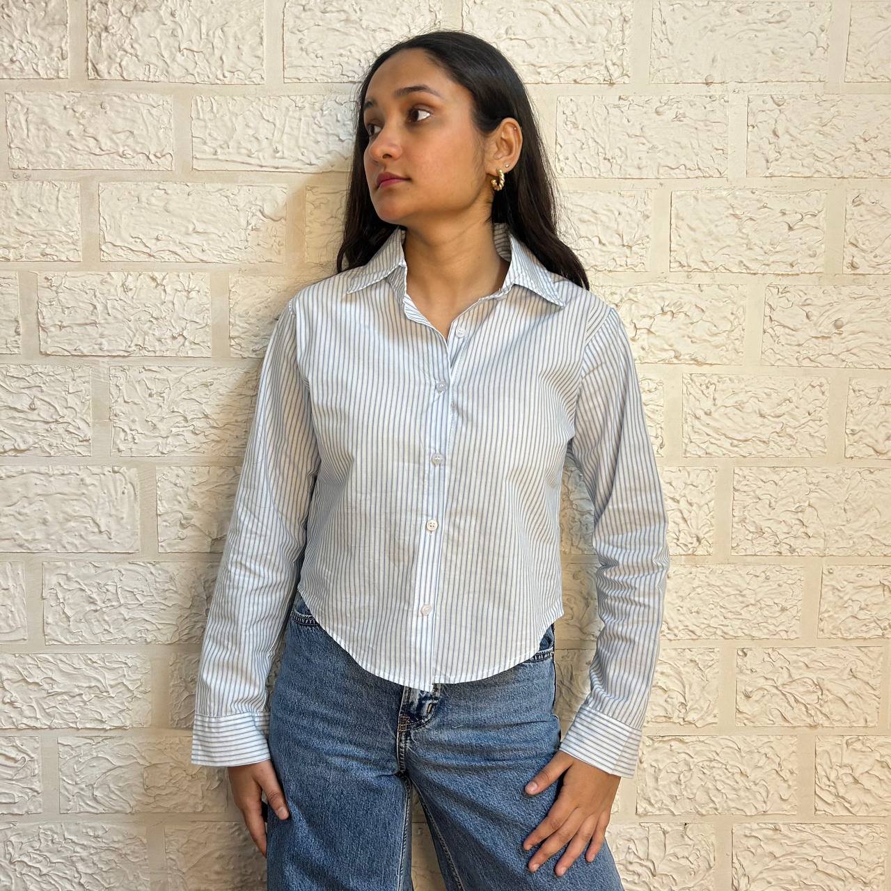 CROP STRIPED SHIRT