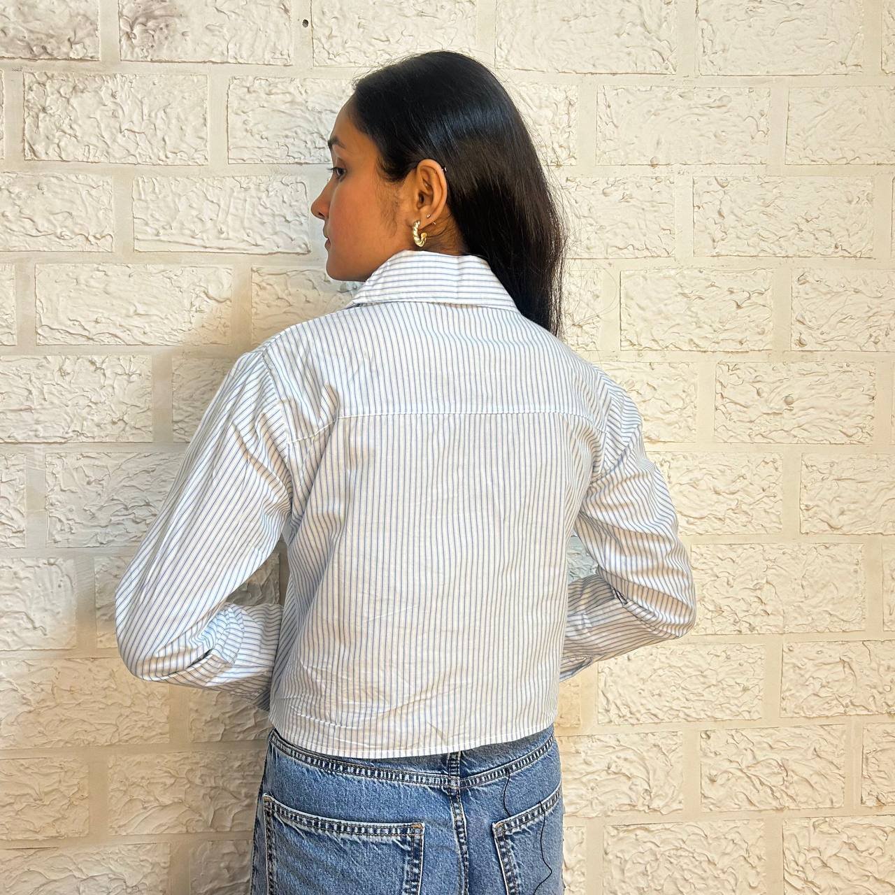 CROP STRIPED SHIRT