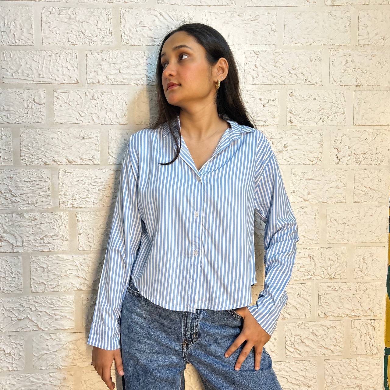 CROP STRIPED SHIRT
