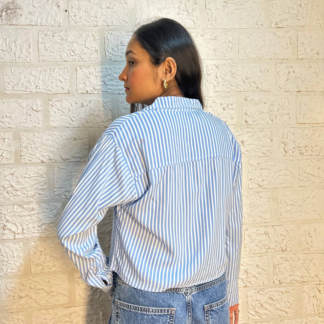 CROP STRIPED SHIRT