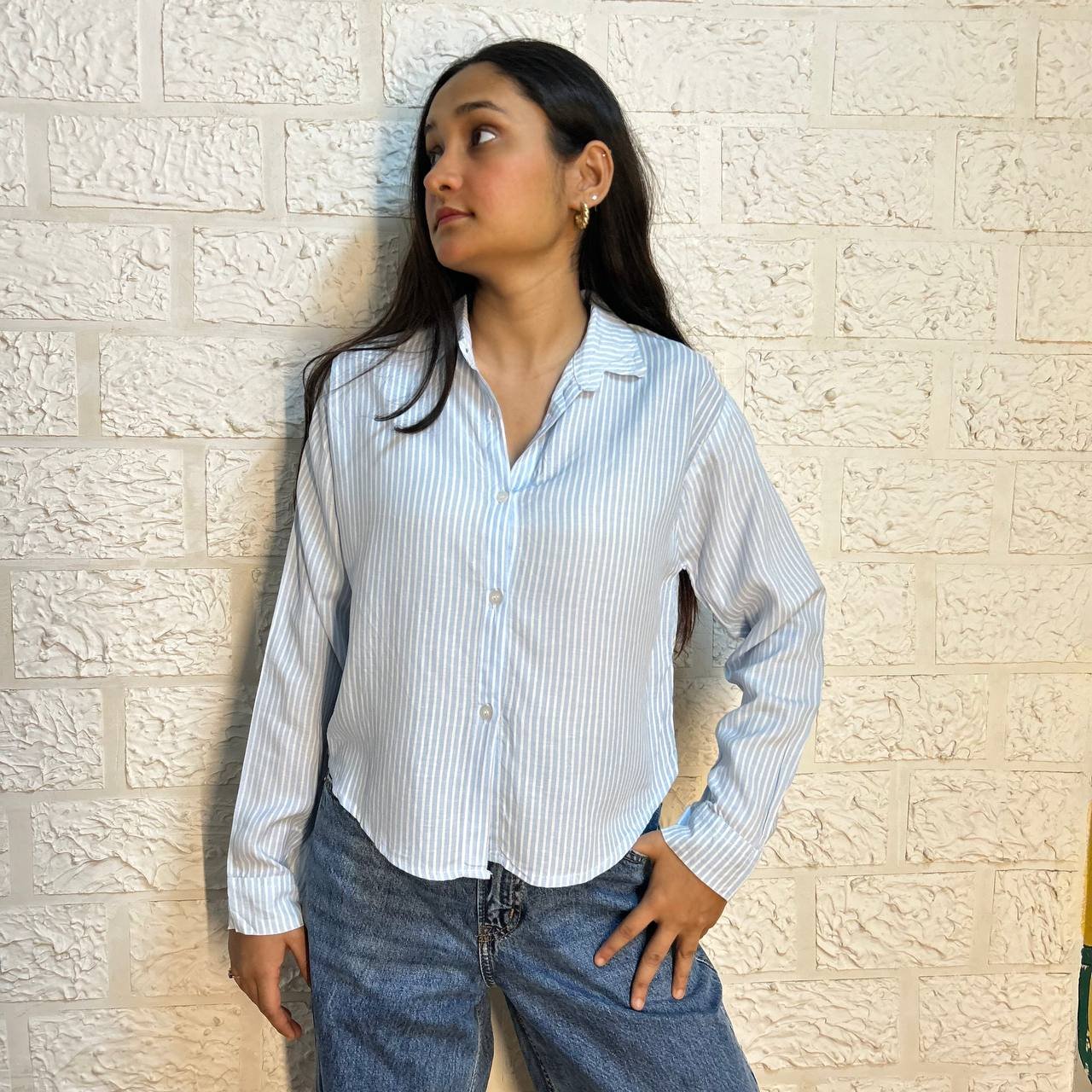 CROP STRIPED SHIRT