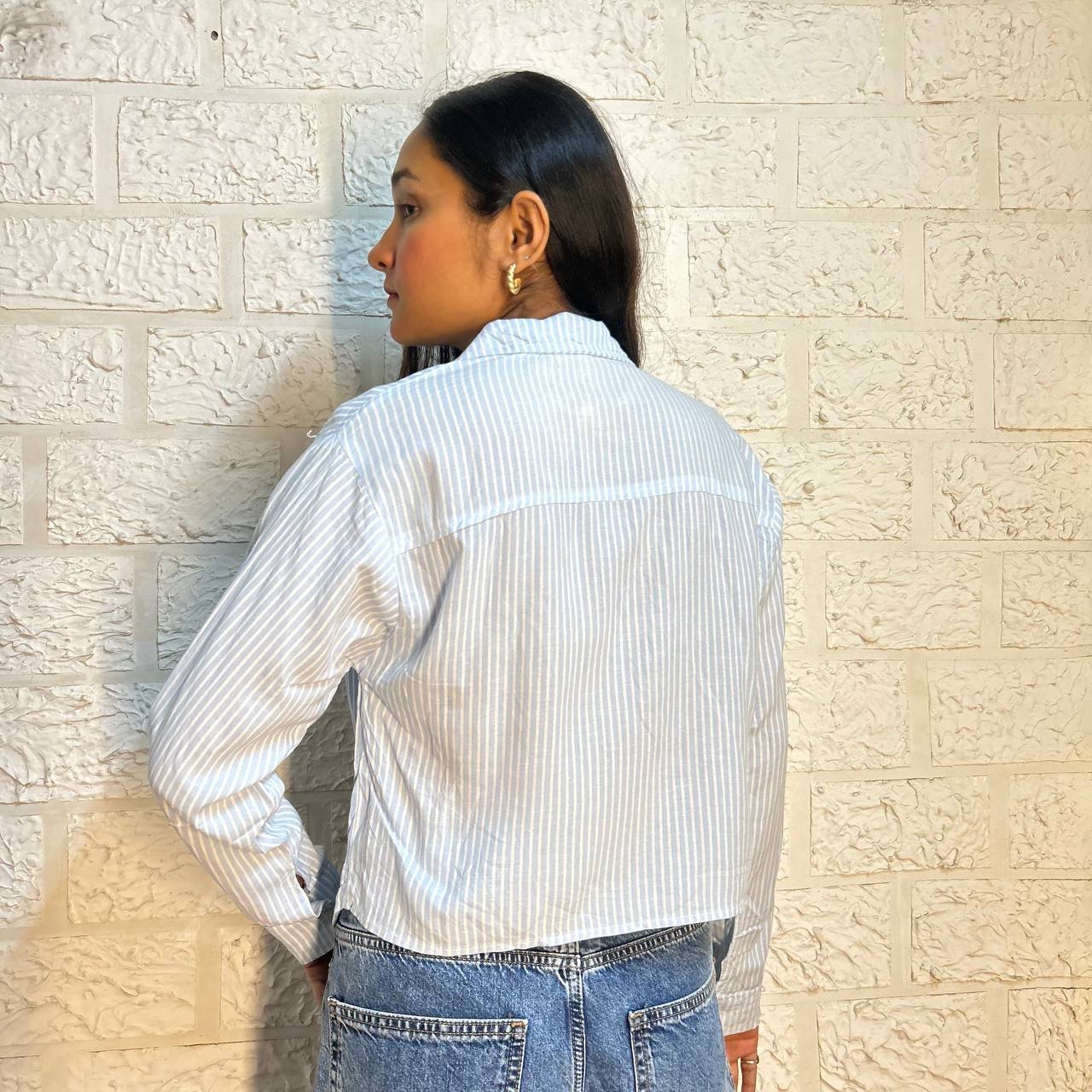 CROP STRIPED SHIRT