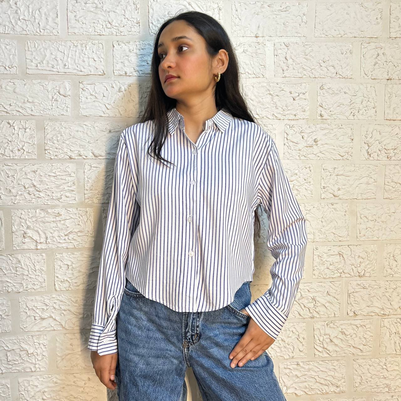 CROP STRIPED SHIRT