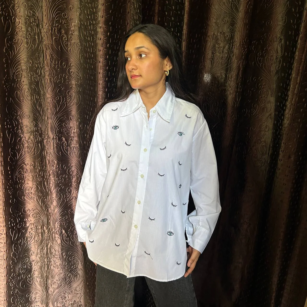 EVIL EYE EMBROIDERED SHIRT