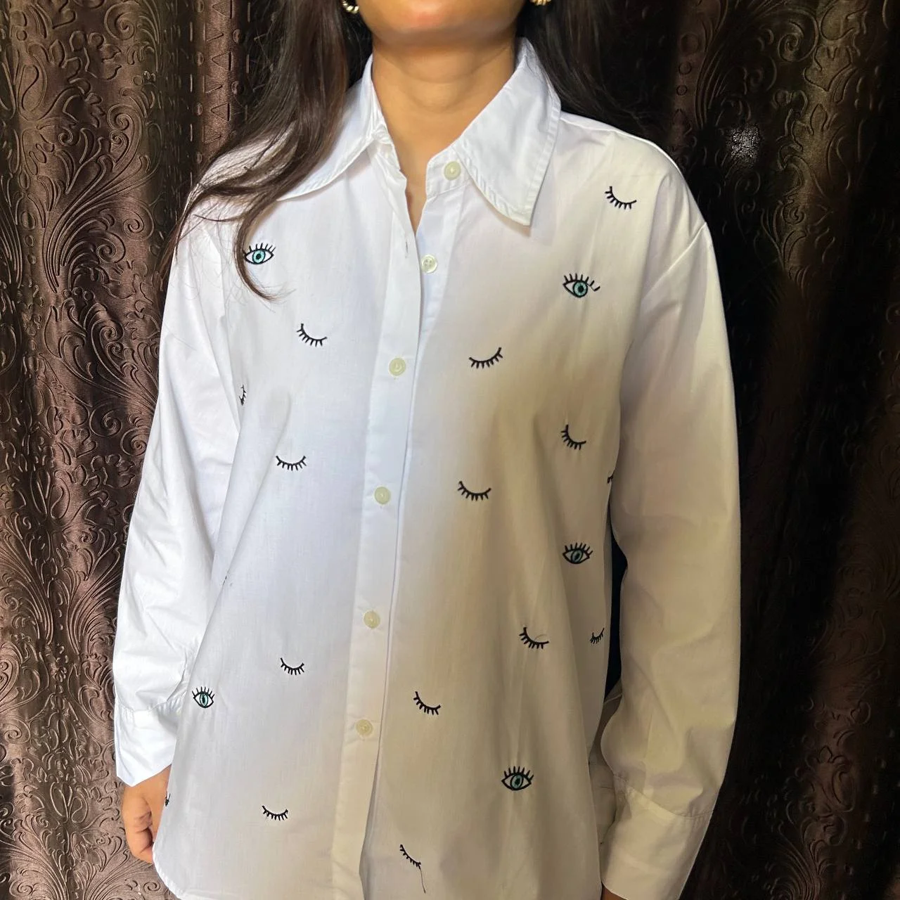 EVIL EYE EMBROIDERED SHIRT