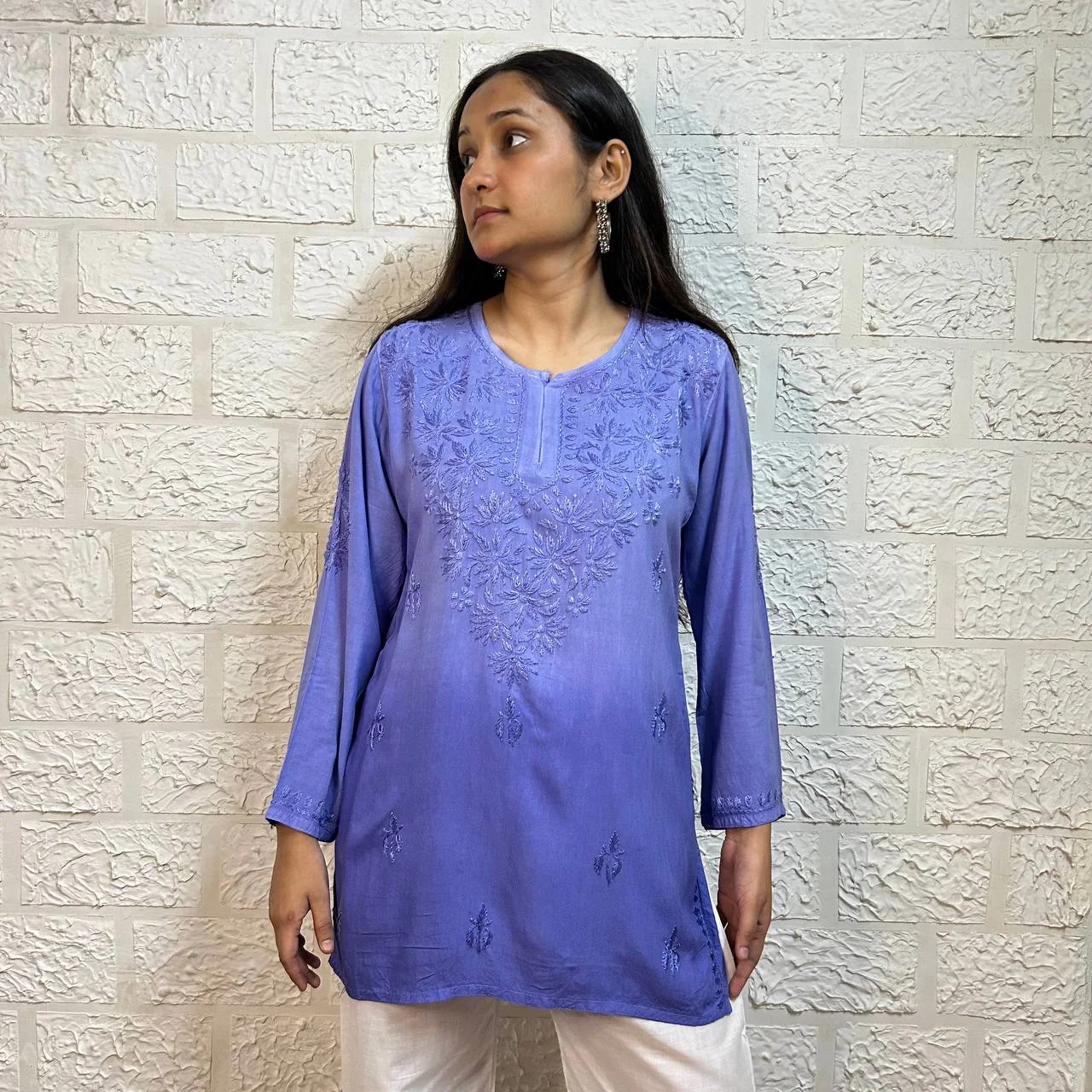 OMBRE SHORT CHIKANKARI KURTI