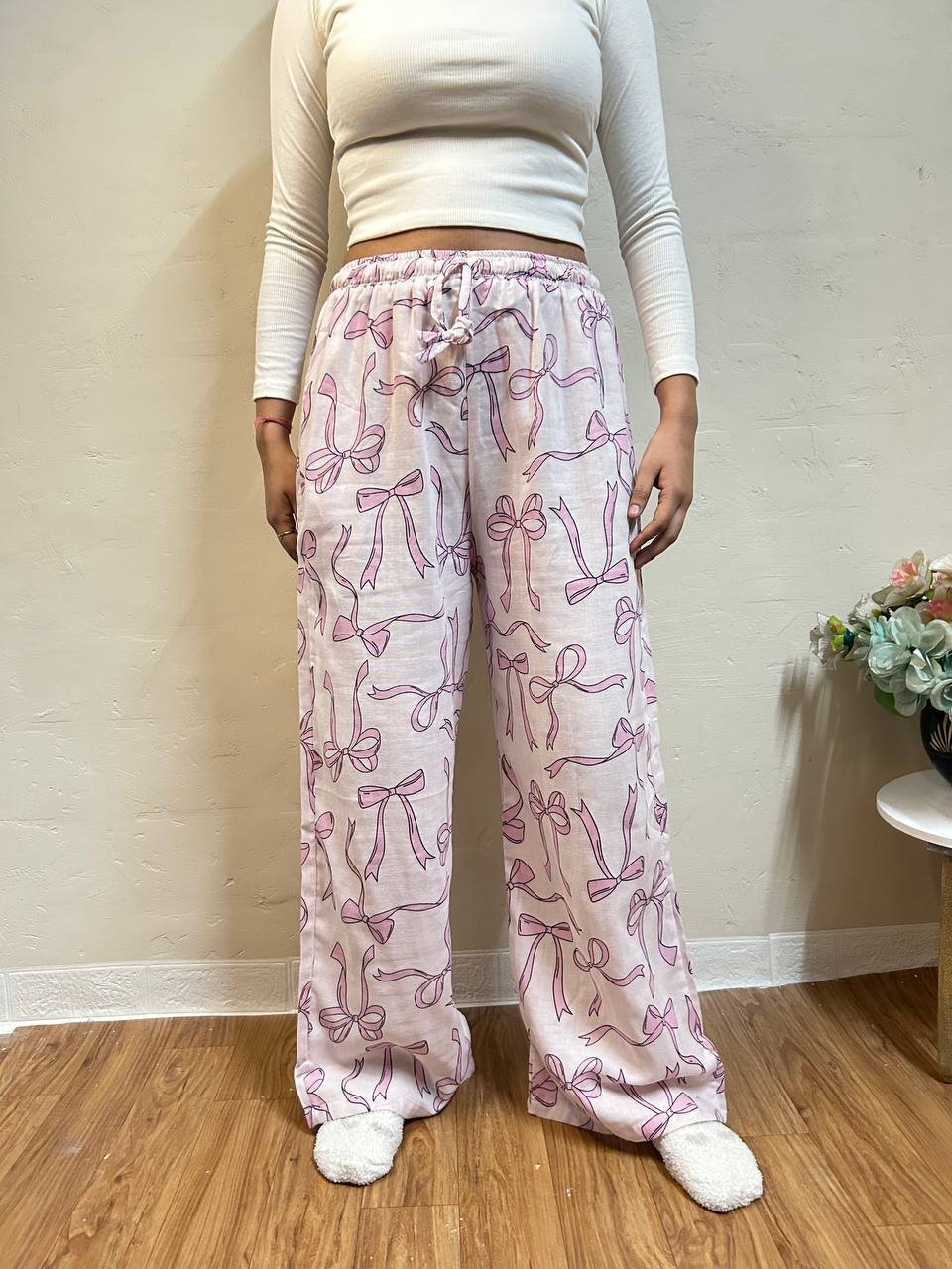 BOW LINEN PANTS - Image 2